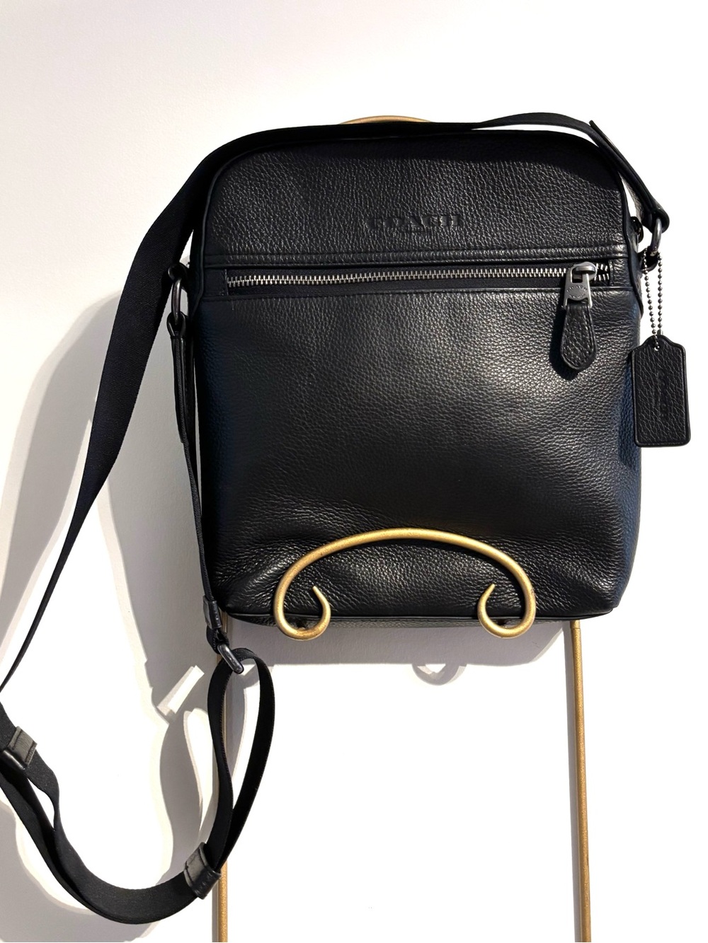 Coach Metropolitan Map Bag Black Pebble Leather Crossbody Messenger 4011